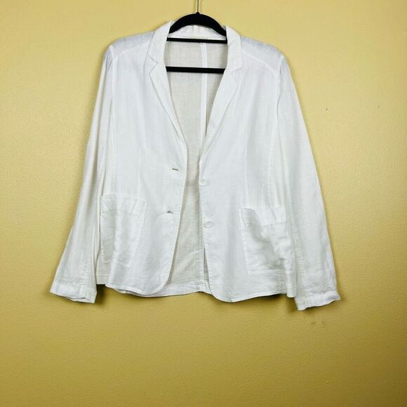 NWOT Eileen Fisher Blazer Organic Linen White Size S - Picture 6 of 9